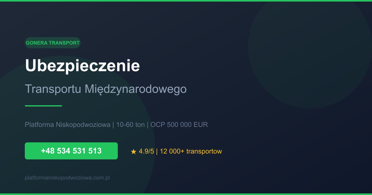 Ubezpieczenie transportu międzynarodowego maszyn — OCP, Cargo All Risks